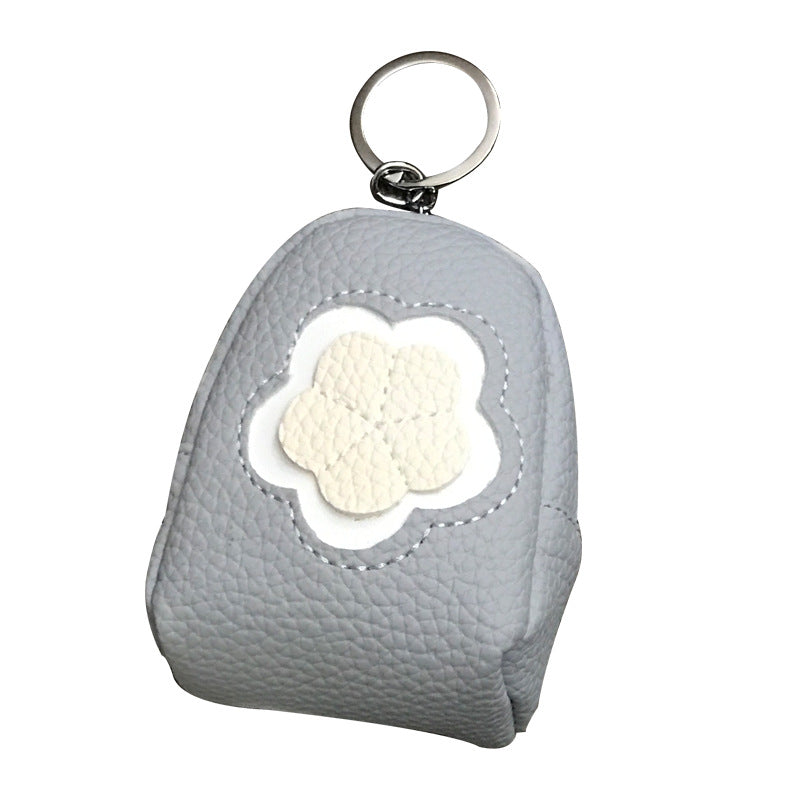 Wholesale Flower PU Zipper Zero Wallet Keychain